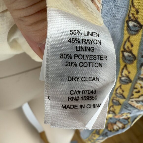 NEW* HOUSE OF HARLOW 1960 Linen Blend Floral Boho Beige Red Blue Maxi Skirt sz S - Picture 11 of 12